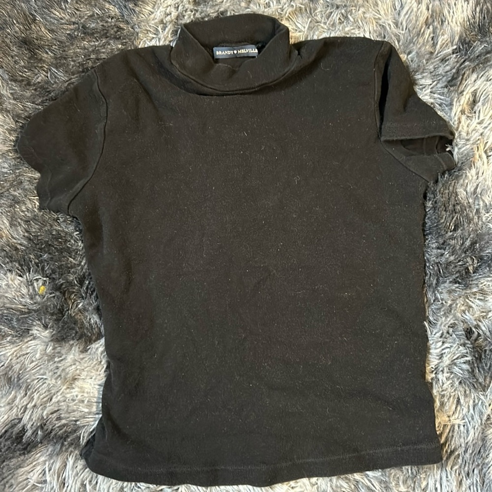Brandy Melville baby tee mock neck